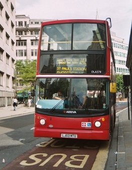 DLA378 on 242 to St Paul's Station