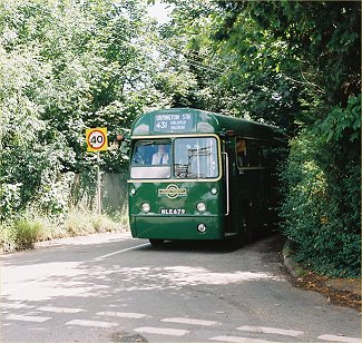RF679 exiting Maypole Lane, Chelsfield.