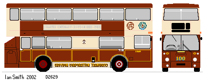 D2629 in Croydon Centenary livery: the Chocolate Box