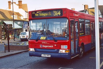 34362 on 314 to New Addington, Hayes Station, Jan 2005.