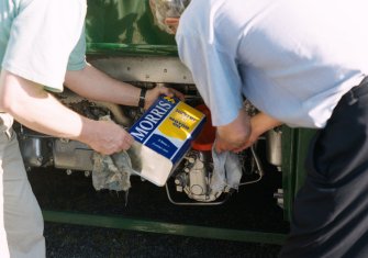 topping-up the engine oil