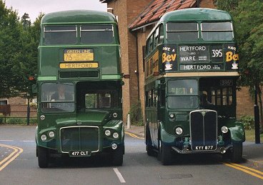 RMC1477 passes RT3148 at Hertford Bus Stn