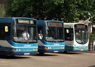 3322 on 101, 3309 on SB2, 3869 on SB4, Stevenage Bus Stn