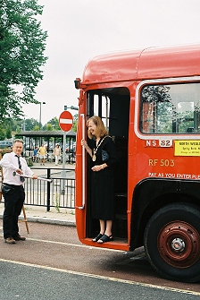 Mayor on the steps