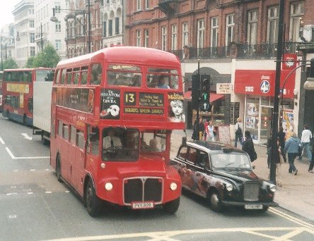 RM1018 on the 13 to Golders Green Station in April 2004.