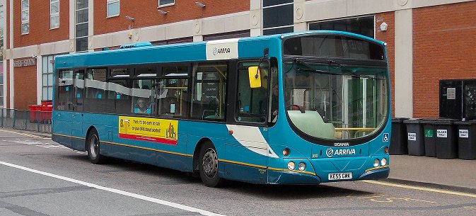 ATS3610 leaving Stevenage Bus Stn
