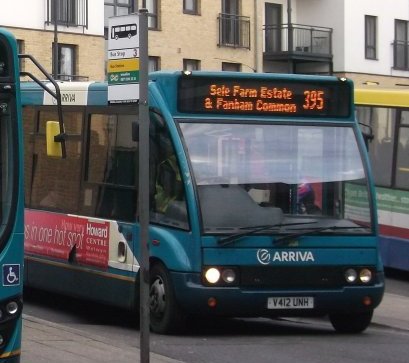 Solo 2424 on a 395 duty, Hertford Bus Stn, Jan 2012