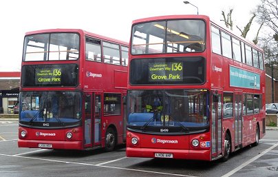 18482 and 18499 stand at Grove Park, December 2015