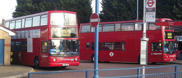 17877 and 17908 on 97 at Chingford Stn