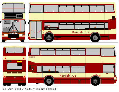 Kentish Bus Olympian drawing, more maroon