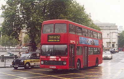 NV108 on 75 at Lewisham Bus Stn, March 2000