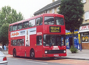 V302 on 75 at Lewisham Bus Stn, March 2000